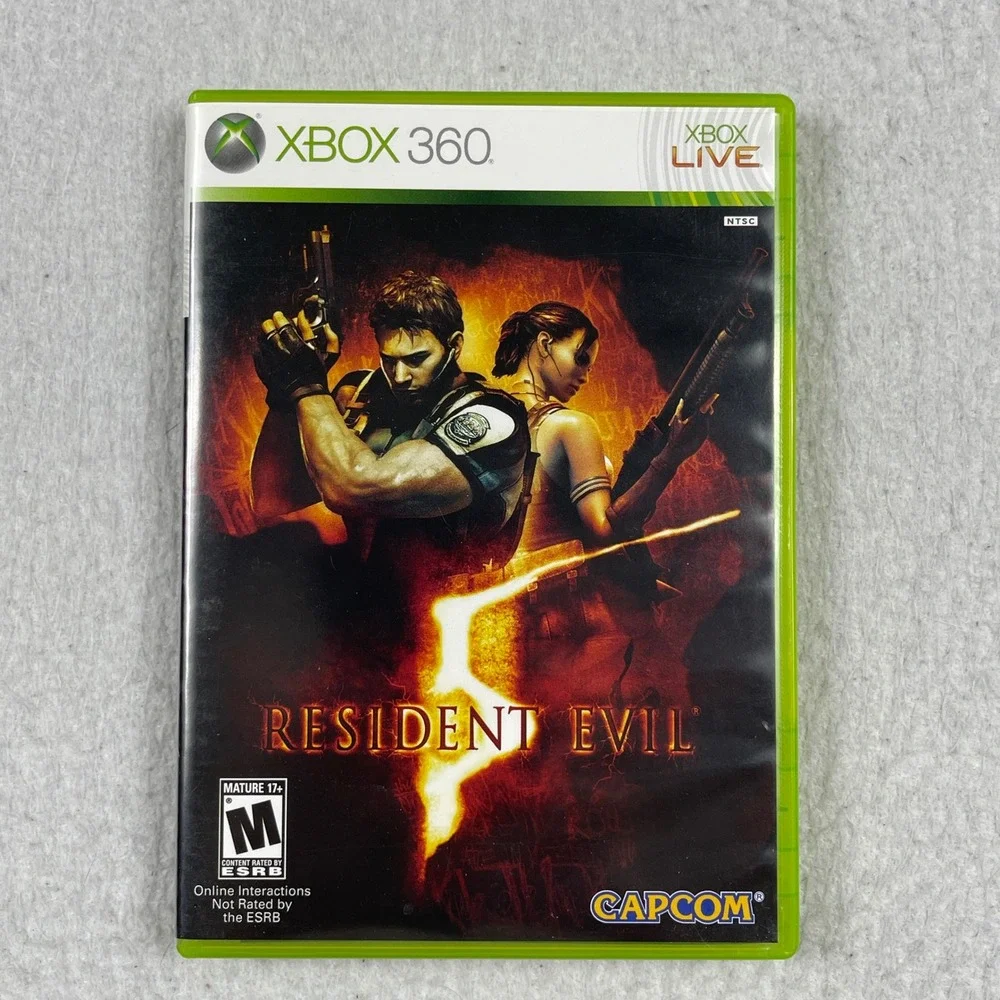 Capcom Resident Evil 5 Xbox 360 OS Green Survival Horror‎ Action CIB Game